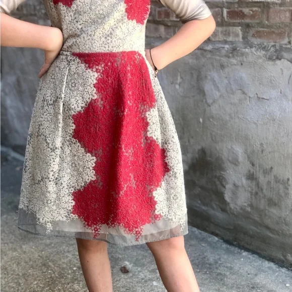 Red and Beige Lace Dress with Striped Ribbon Collar Beautiful is available  for purchase on au PAY Market - Imported Goods Online Store Co.Ltd. | au  PAY Market - Online Shopping Site